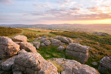 Sunset from Meldon Hill, Chagford, Dartmoor